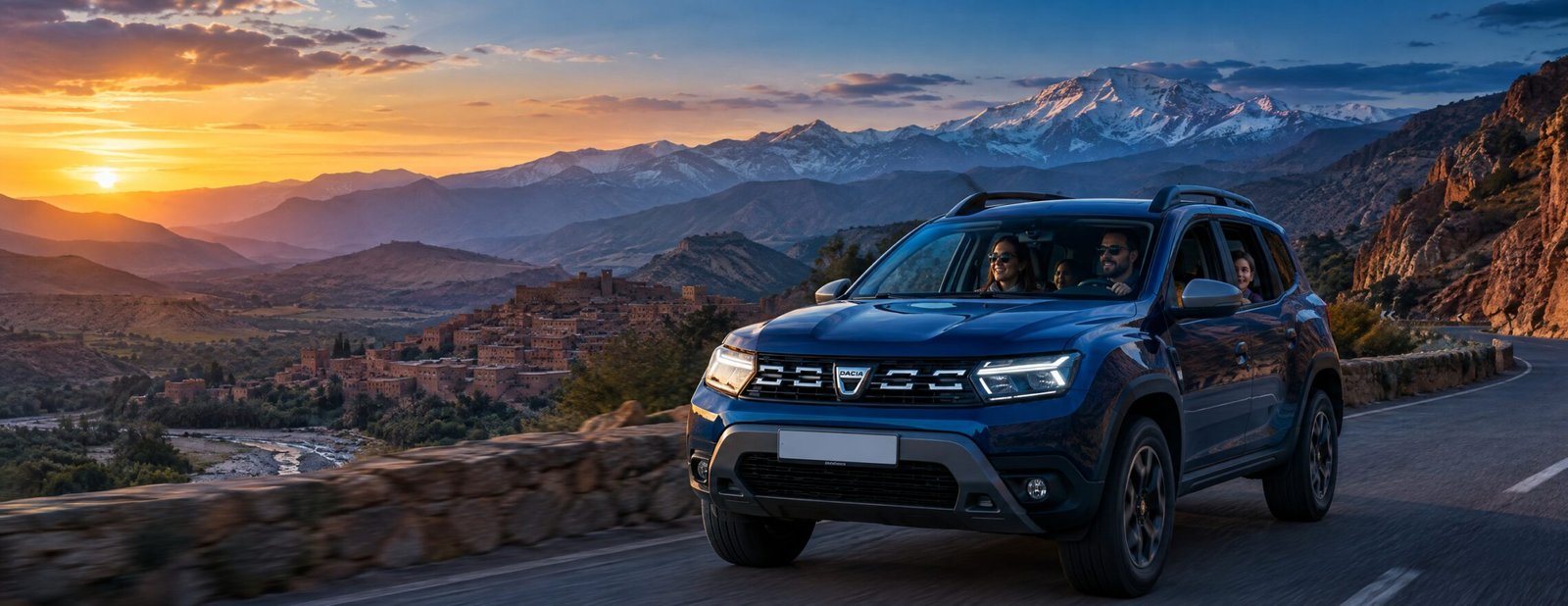 Dacia Duster sur une route de l'Atlas