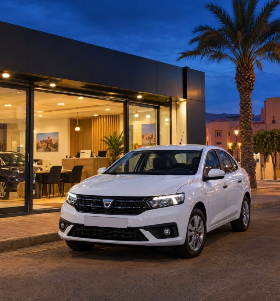 Dacia Logan devant l'agence M.A.M Children's